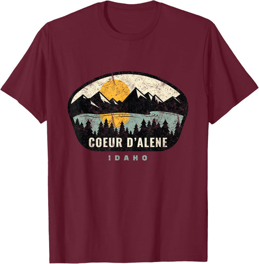 Coeur d'Alene Idaho, ID Vacation Souvenir T-Shirt - T-Shirt | Maroon