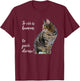 Tabby Cat Inspirational Quote, Gray Kitty Graphic T-Shirt - T-Shirt | Maroon