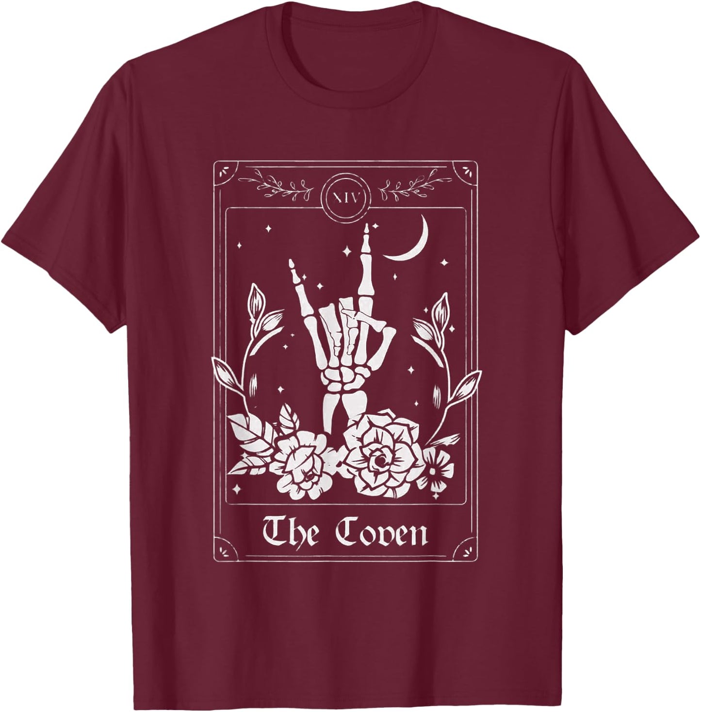 Wedding Tarot Card The Coven Halloween Bachelorette Matching T-Shirt - T-Shirt | Maroon