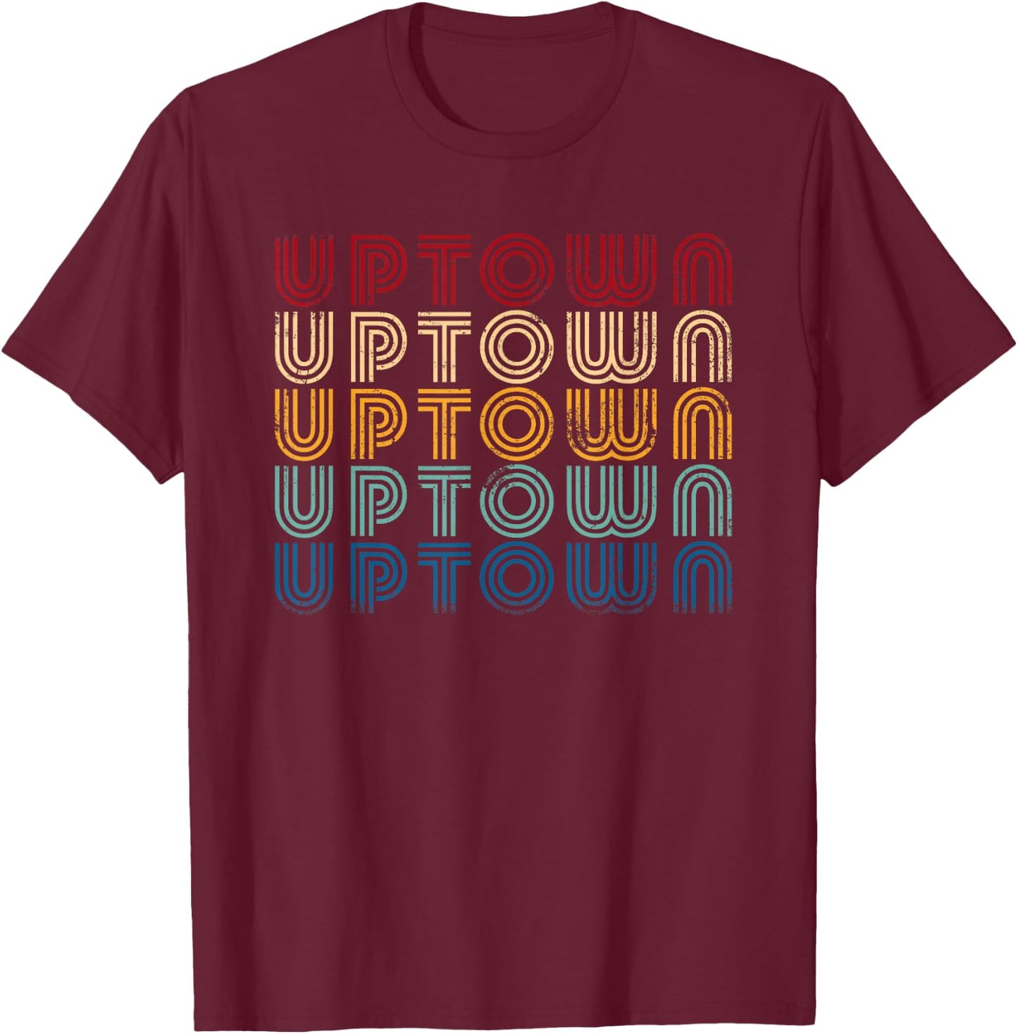 Retro Vintage Uptown New York 1970s 1980s Style T-Shirt - T-Shirt | Maroon