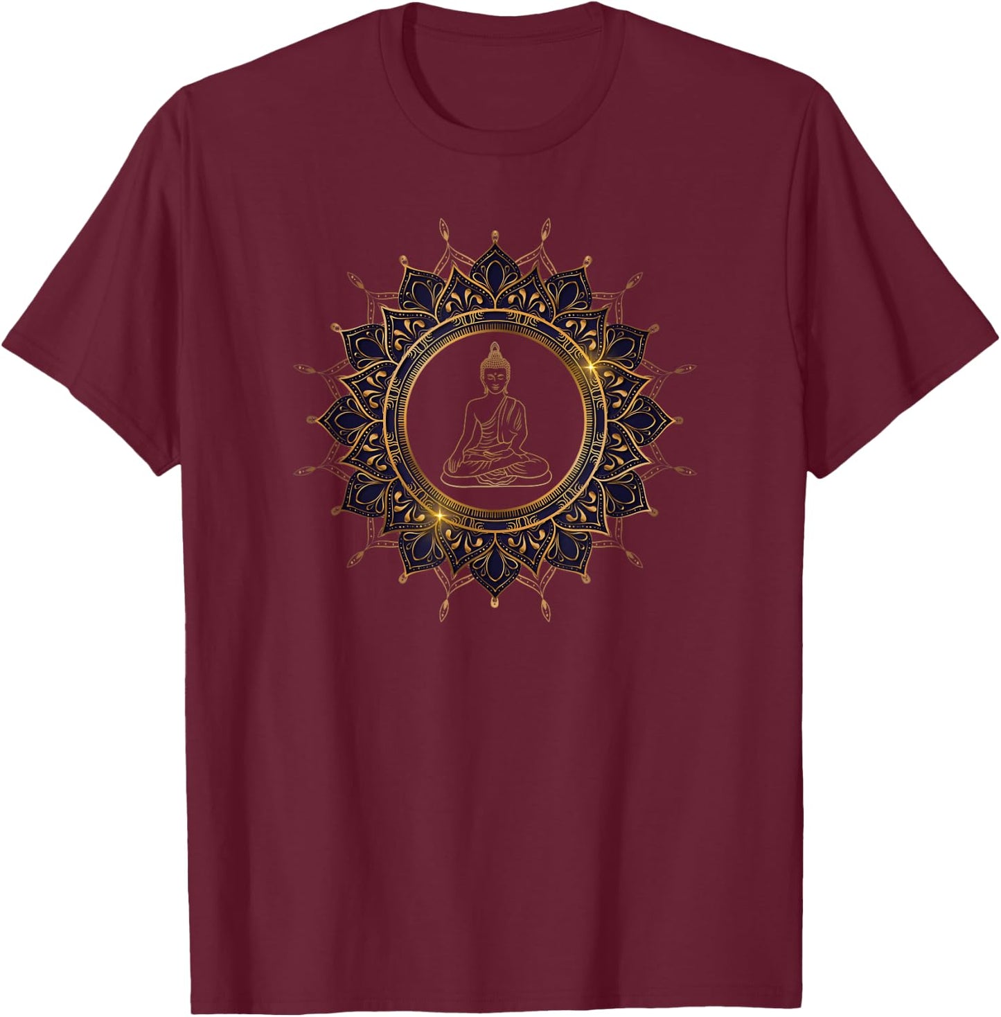 Buddha Mandala Buddhist Mindfulness Buddhism Spiritual T-Shirt - T-Shirt | Maroon