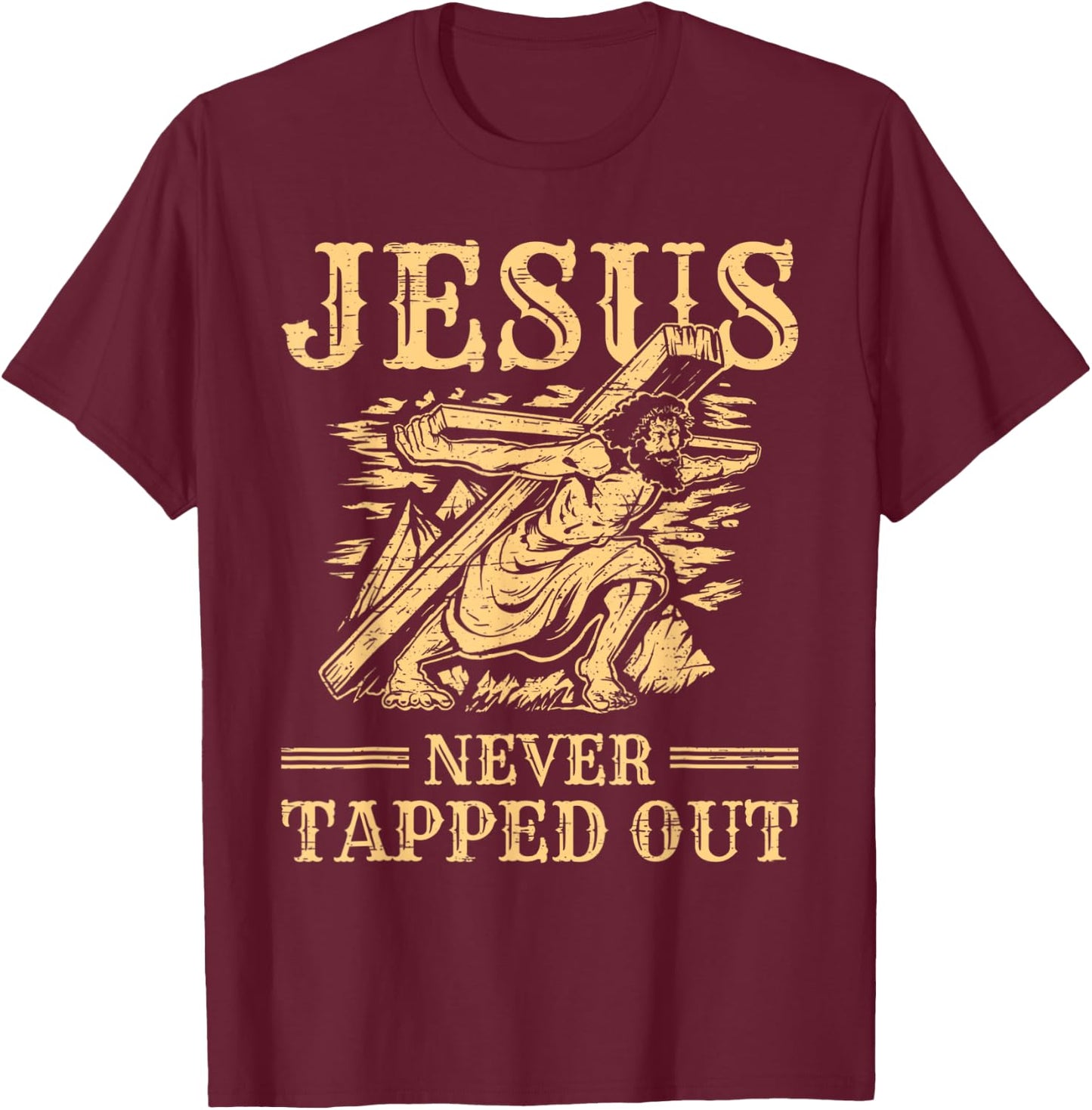 Easter Jesus never Tapped out Resurrection Sunday Rabbit T-Shirt - T-Shirt | Maroon