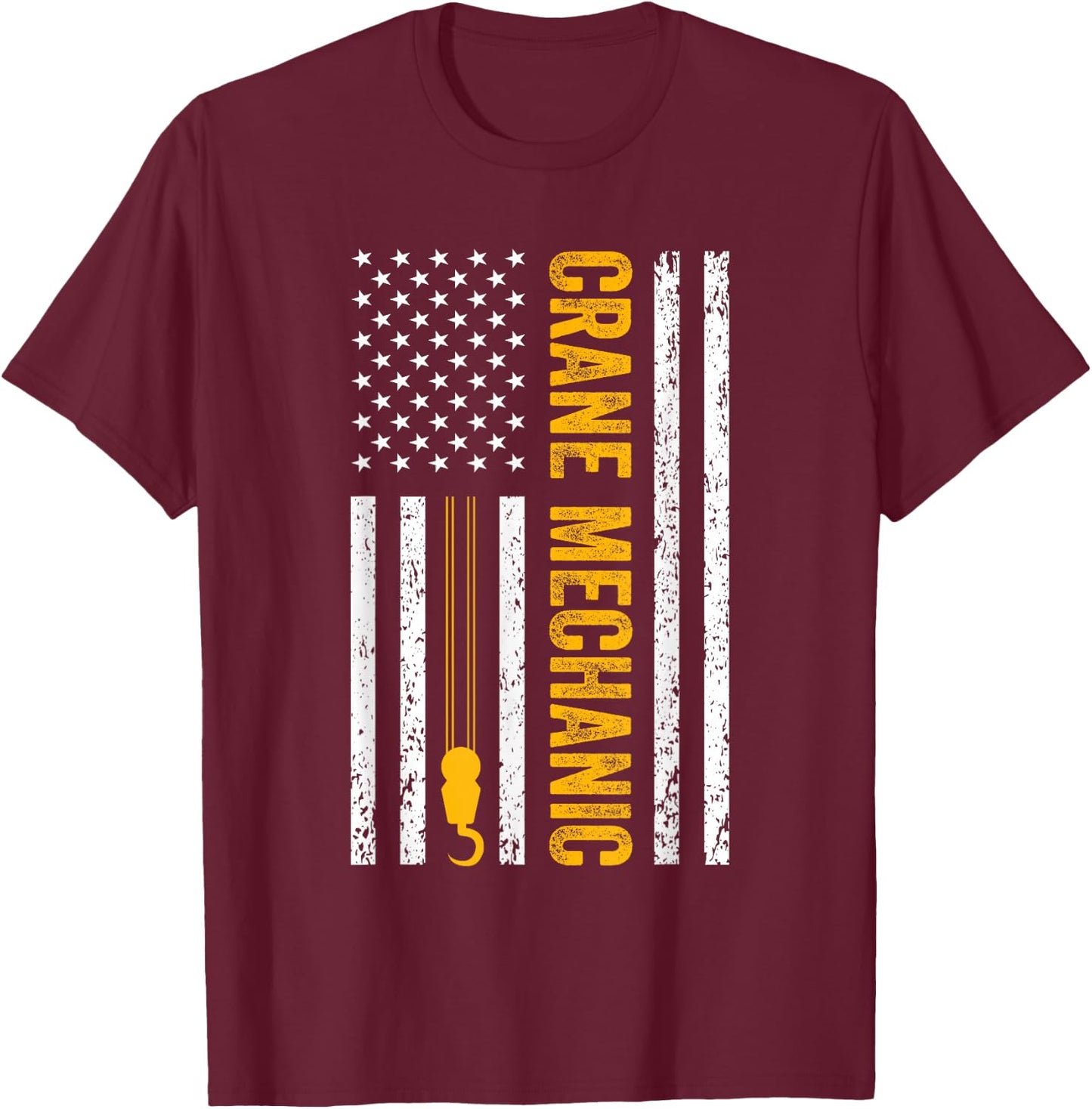 Crane Mechanic Design Women T-Shirt - T-Shirt | Maroon