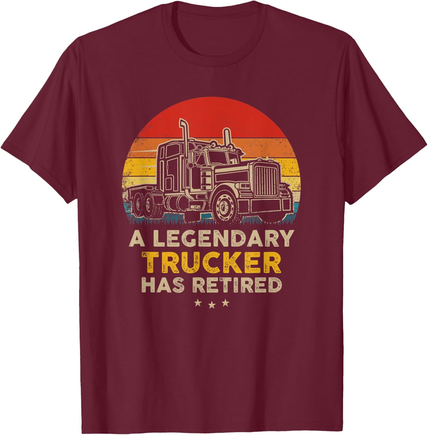Retired Truck Driver - Vintage Trucker Retro Style T-Shirt - T-Shirt | Maroon
