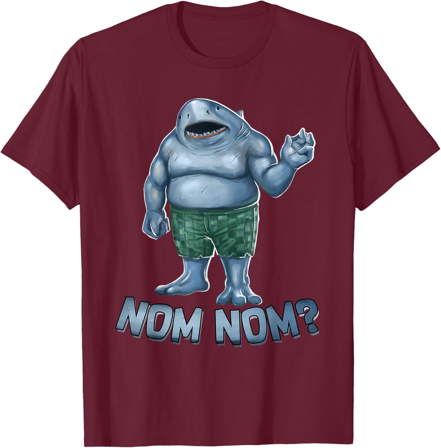 Big Shark In The Squad Nom Nom Funny Movie Character T-Shirt - T-Shirt | Maroon