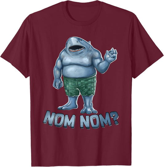 Big Shark In The Squad Nom Nom Funny Movie Character T-Shirt - T-Shirt | Maroon