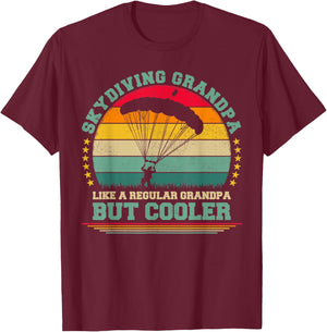 Skydiving Lover Funny Vintage Skydiving Grandpa Father's Day T-Shirt - T-Shirt | Maroon