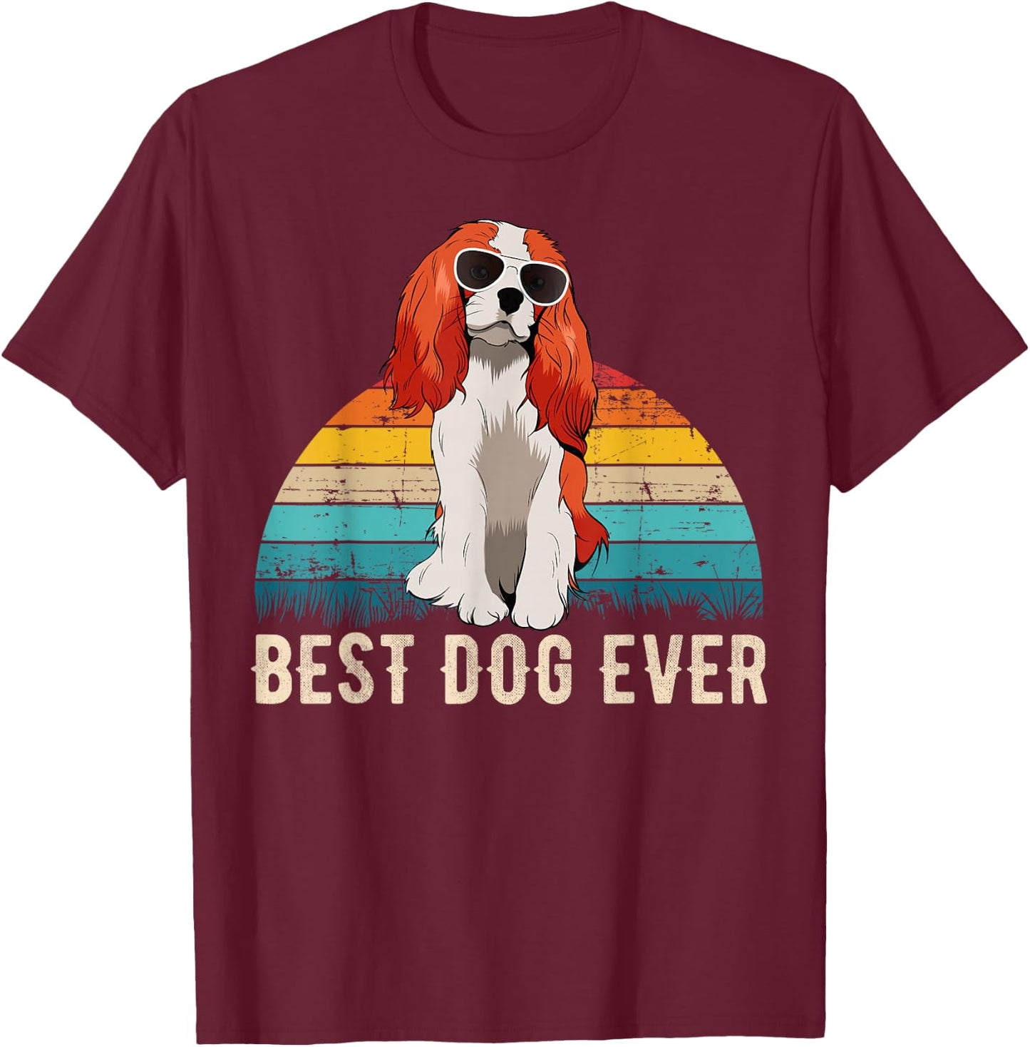 Cavalier King Charles Spaniel Dog Men Women Girls Kids T-Shirt - T-Shirt | Maroon