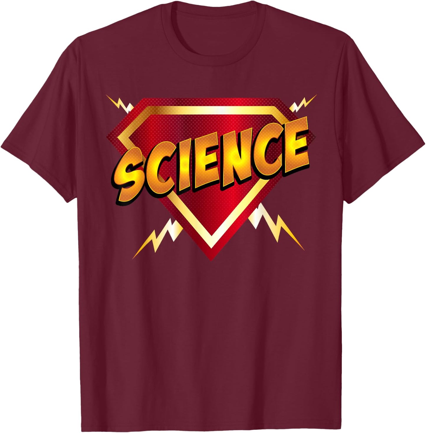 Super Science Superhero Scientist Comic Style T-Shirt - T-Shirt | Maroon