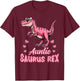 Auntie Saurus Rex Auntiesaurus Dinosaur Family T-Shirt - T-Shirt | Maroon