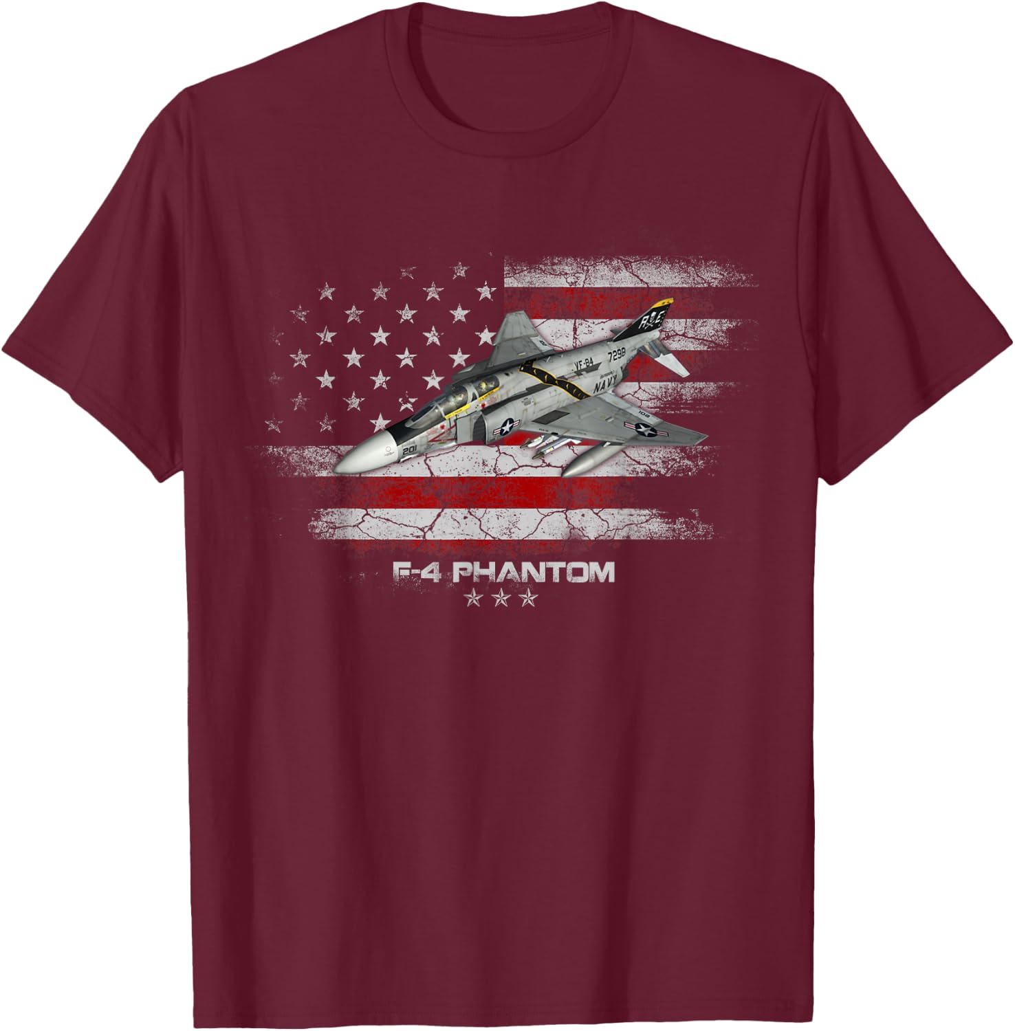 F-4 Phantom Aircraft Fighter Jet Pilot Veteran US Air Force T-Shirt - T-Shirt | Maroon