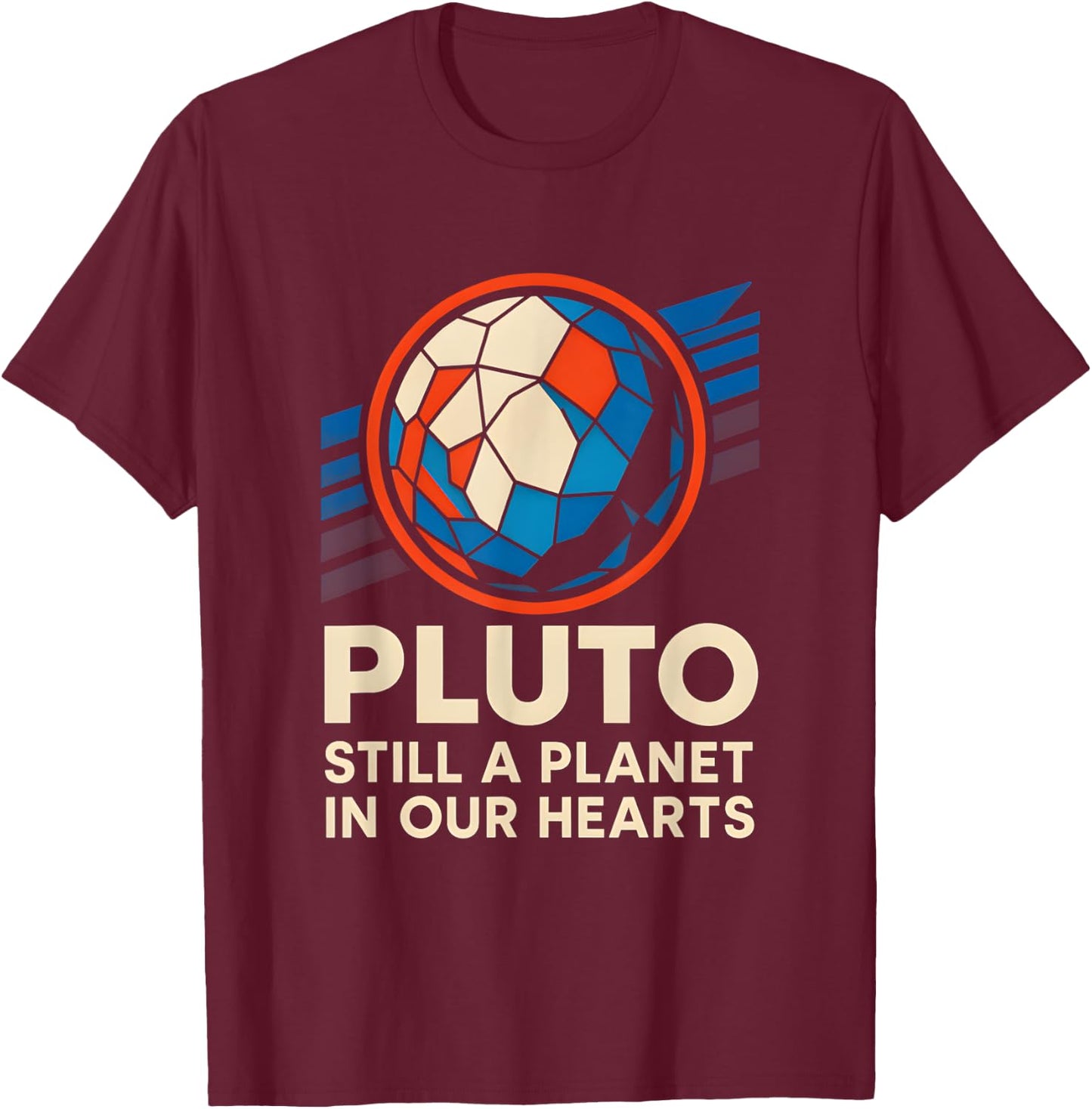 Pluto Still A Planet Vintage Men's SpaceWolf T-Shirt - T-Shirt | Maroon