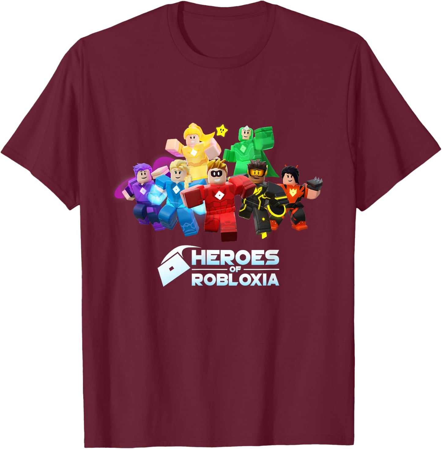 Heroes of Robloxia T-Shirt - T-Shirt | Maroon