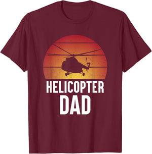 Helicopter Dad Men Boys Husband Aircraft Helicopter Pilot T-Shirt - T-Shirt | Maroon