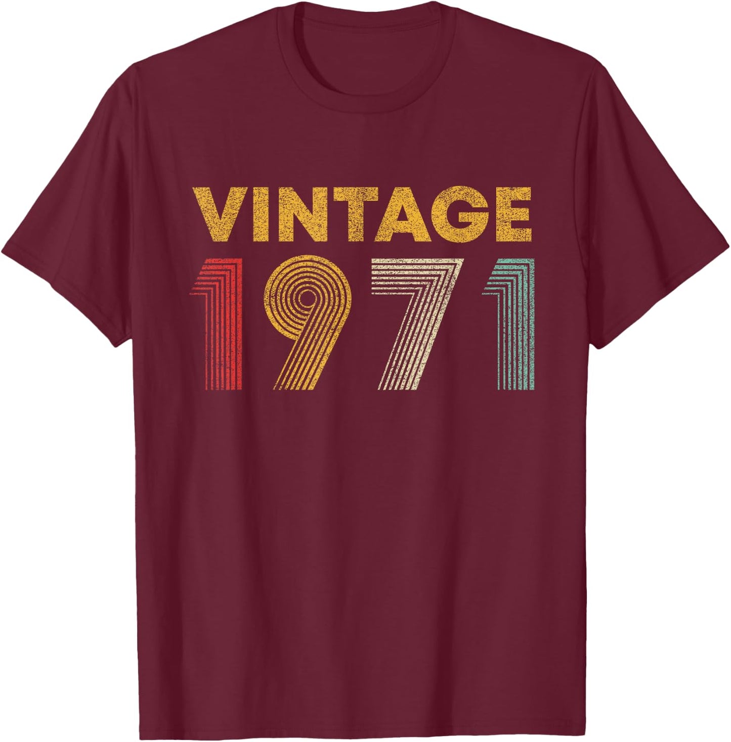 Vintage 1971 54th Birthday Gift Men Women 54 Years Old T-Shirt - T-Shirt | Maroon