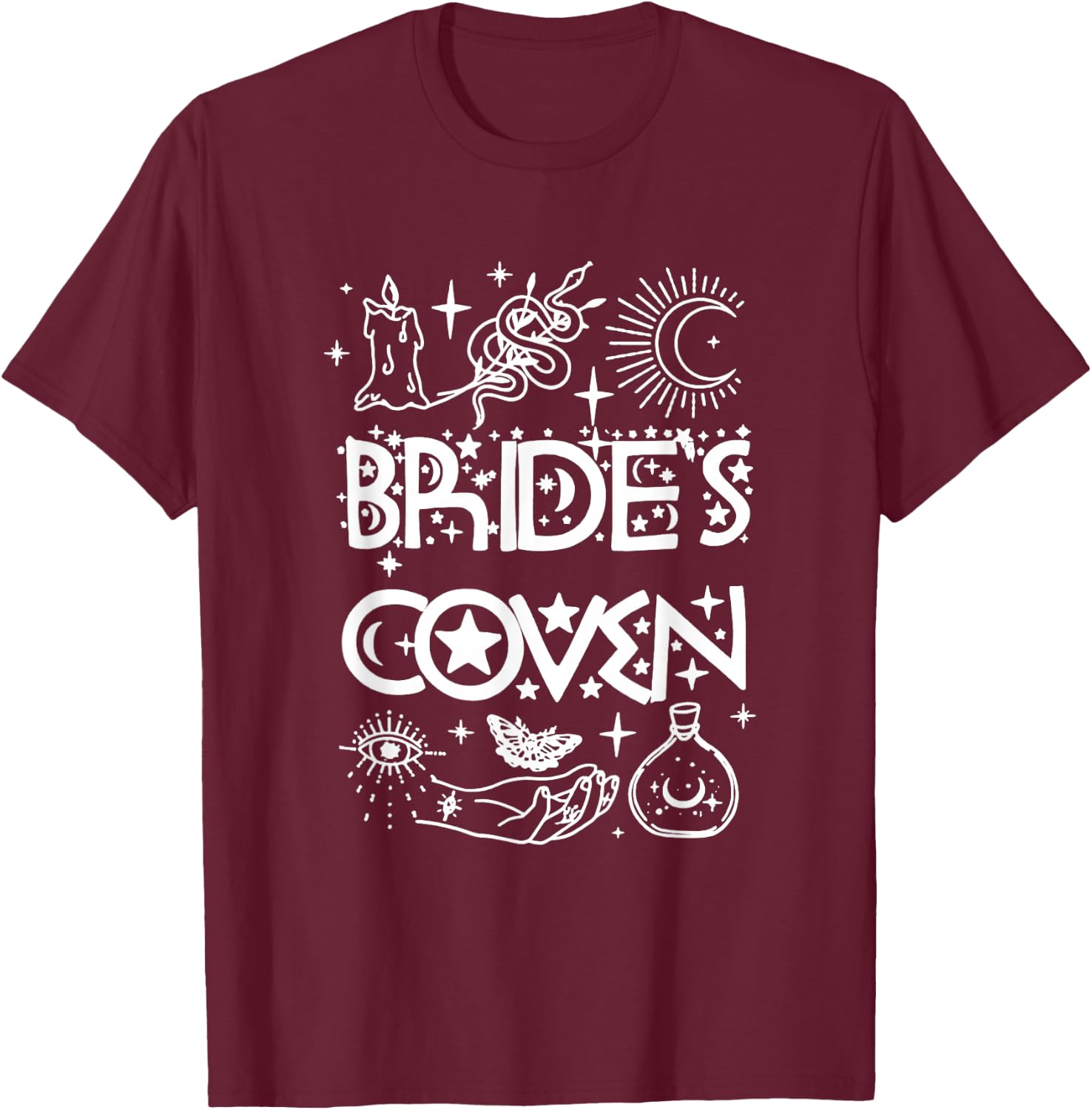 Bachelorette Party Bride & Bridesmaids Witch Bride's Coven T-Shirt - T-Shirt | Maroon