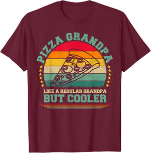 Pizza Lover Funny Vintage Pizza Grandpa Father's Day T-Shirt - T-Shirt | Maroon