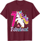 Kids I Am 7 And Fabulous Unicorn 7th Birthday Girls Gift T-Shirt - T-Shirt | Maroon