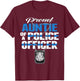 Proud Auntie Of A Police Officer - Thin Blue Line Aunt Gift T-Shirt - T-Shirt | Maroon