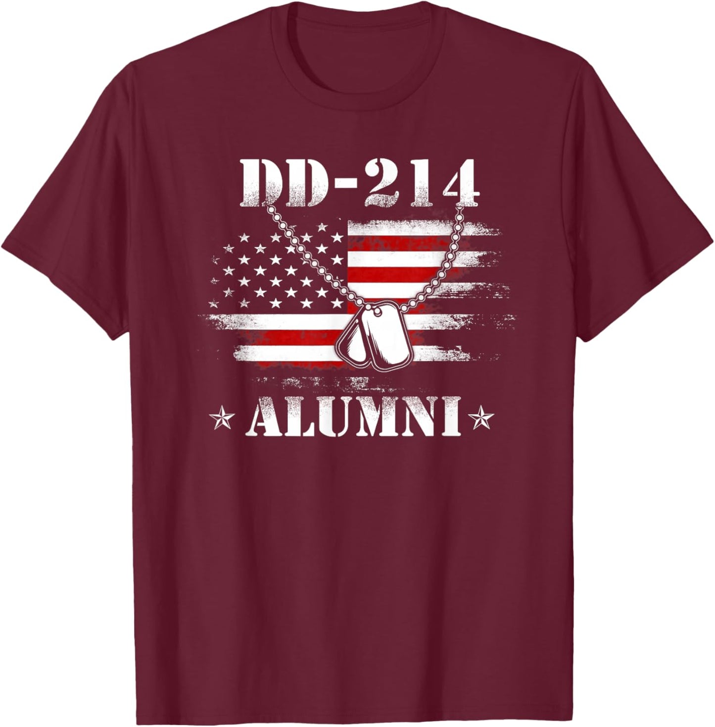 DD-214 Army Alumni Vintage American Flag Shirt Veteran T-Shirt - T-Shirt | Maroon