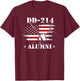 DD-214 Army Alumni Vintage American Flag Shirt Veteran T-Shirt - T-Shirt | Maroon