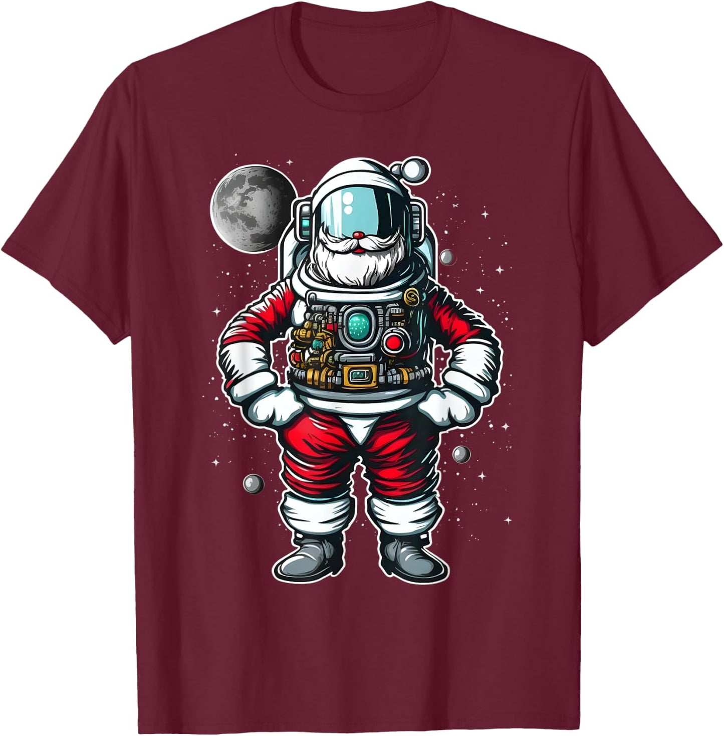 Astronaut Santa Christmas Xmas Space Lovers Kids Toddler T-Shirt - T-Shirt | Maroon