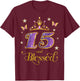 15 and Blessed 15 Years Old Birthday 15th Birthday T-Shirt - T-Shirt | Maroon