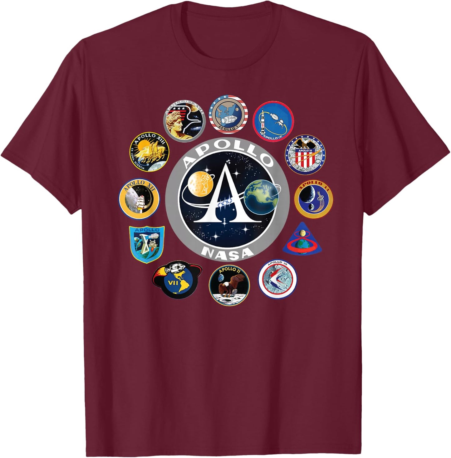 NASA Apollo Missions T-Shirt - T-Shirt | Maroon