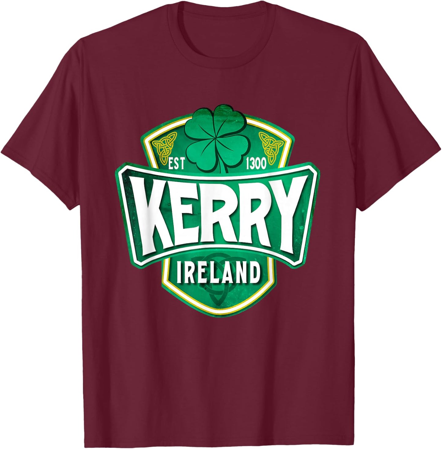 County Kerry Ireland Irish Gaelic Football Hurling Badge T-Shirt - T-Shirt | Maroon