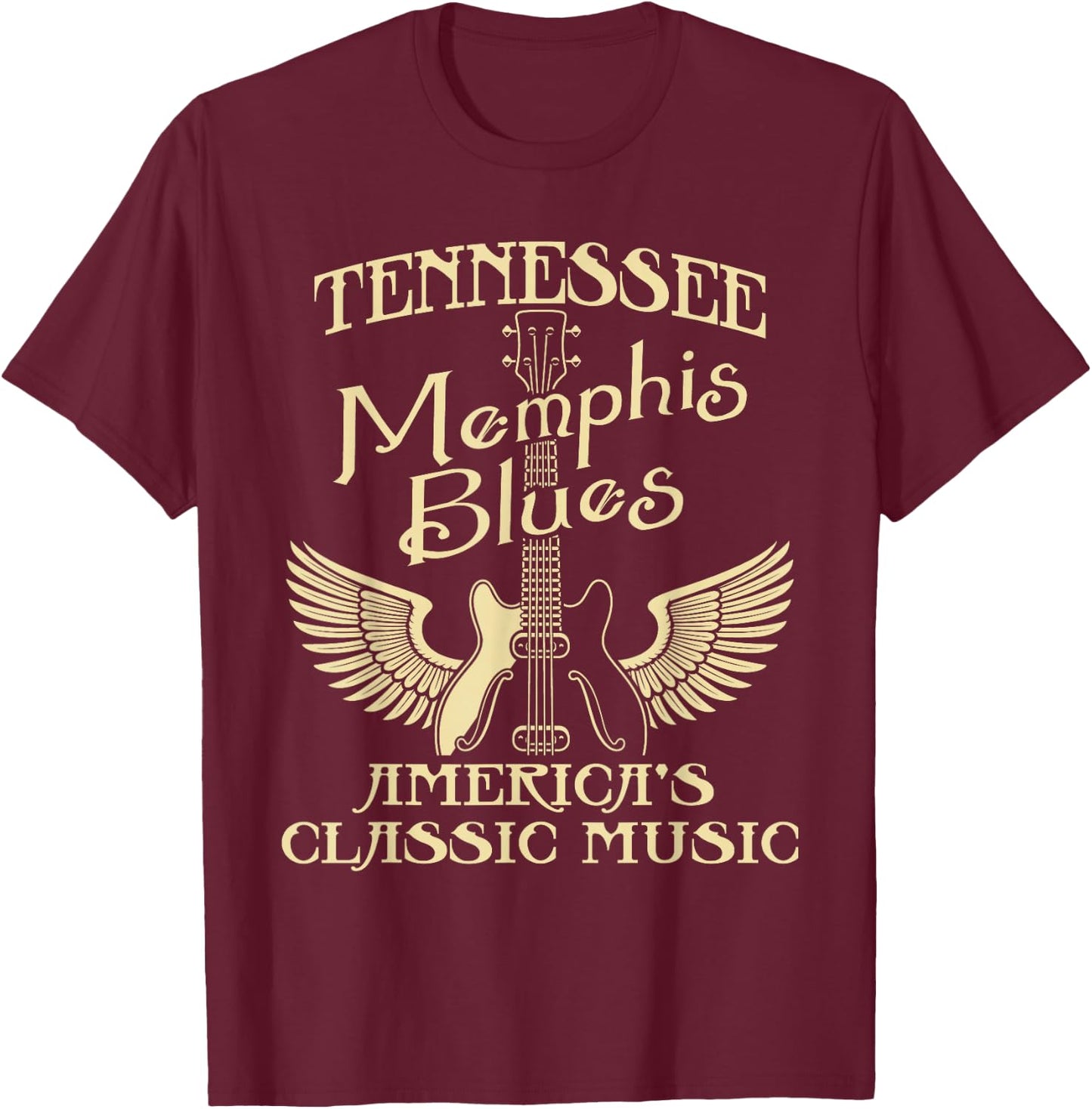 Tennessee Blues America's Classic Music - Musician T-Shirt - T-Shirt | Maroon