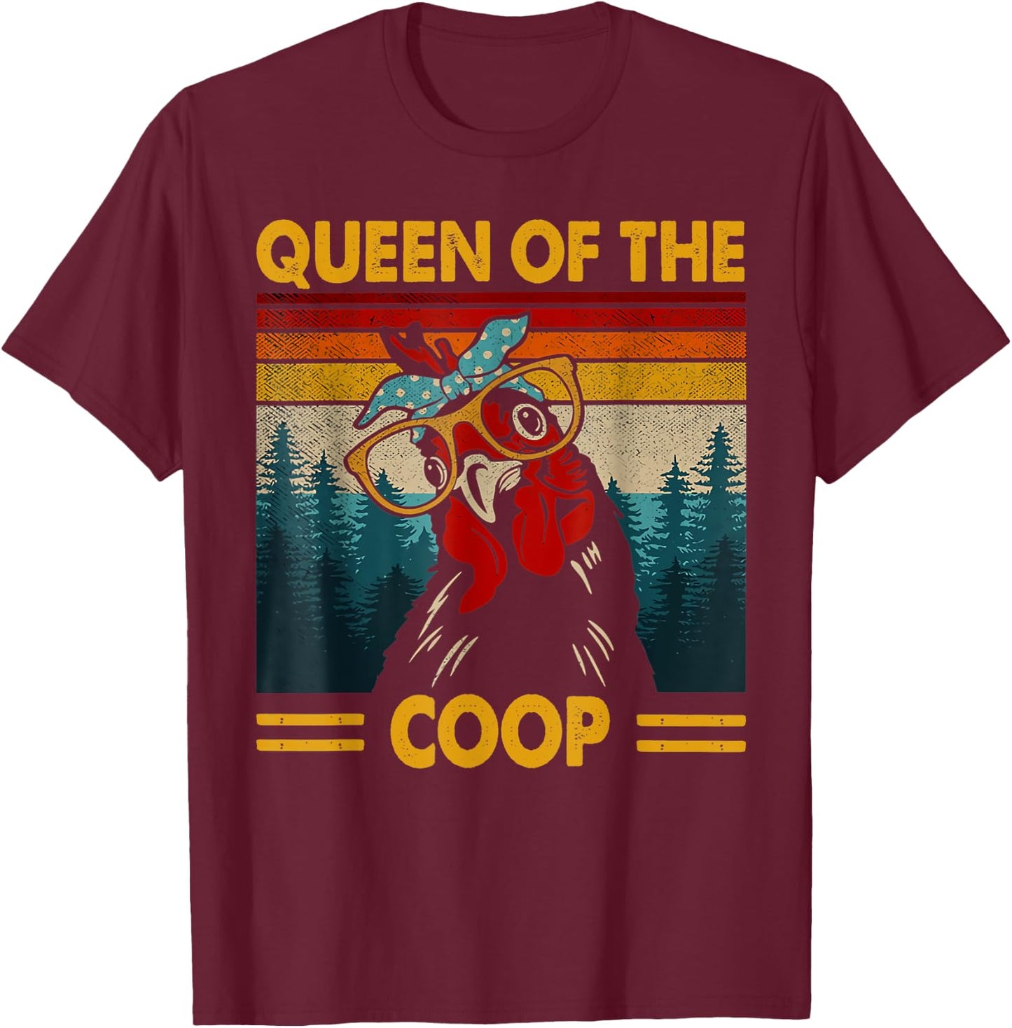 Queen of the coop vintage T-Shirt - T-Shirt | Maroon