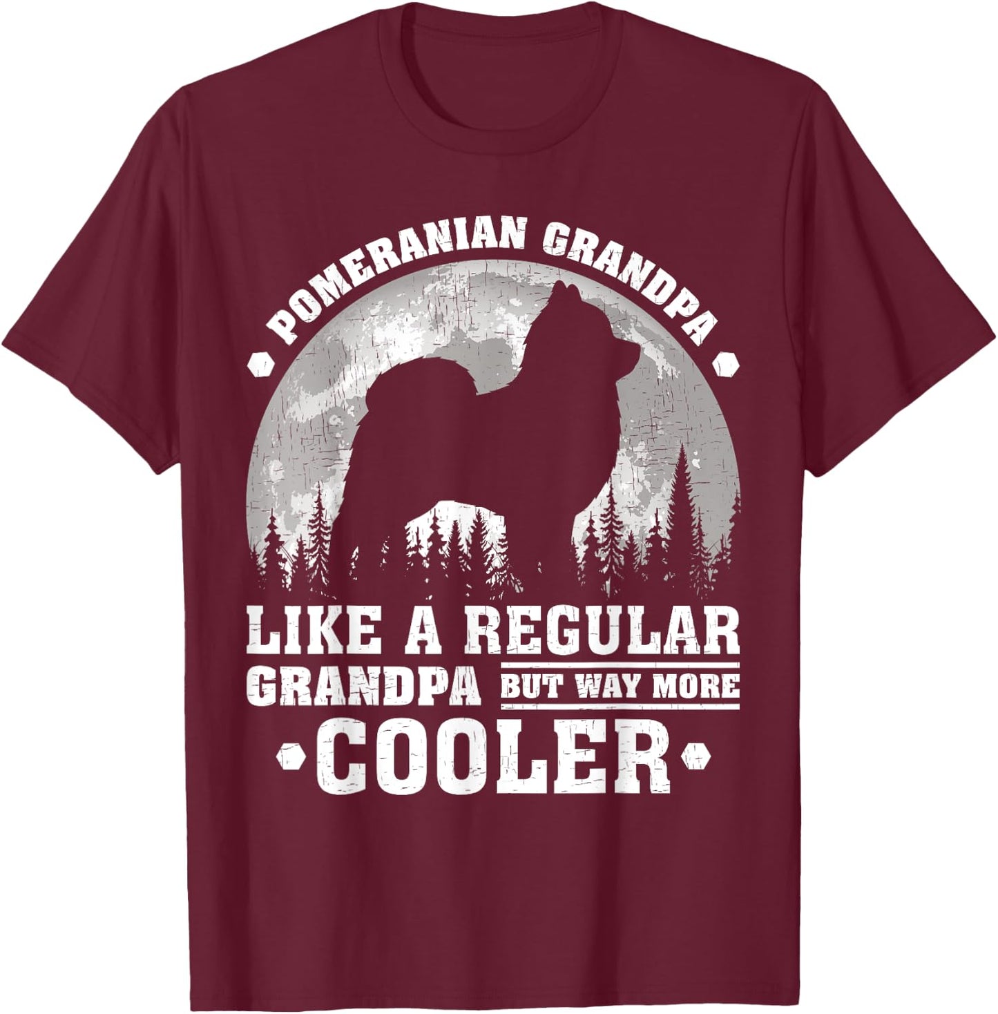 Pomeranian Grandpa Funny Vintage Pomeranian Dog Father's Day Men T-Shirt - T-Shirt | Maroon