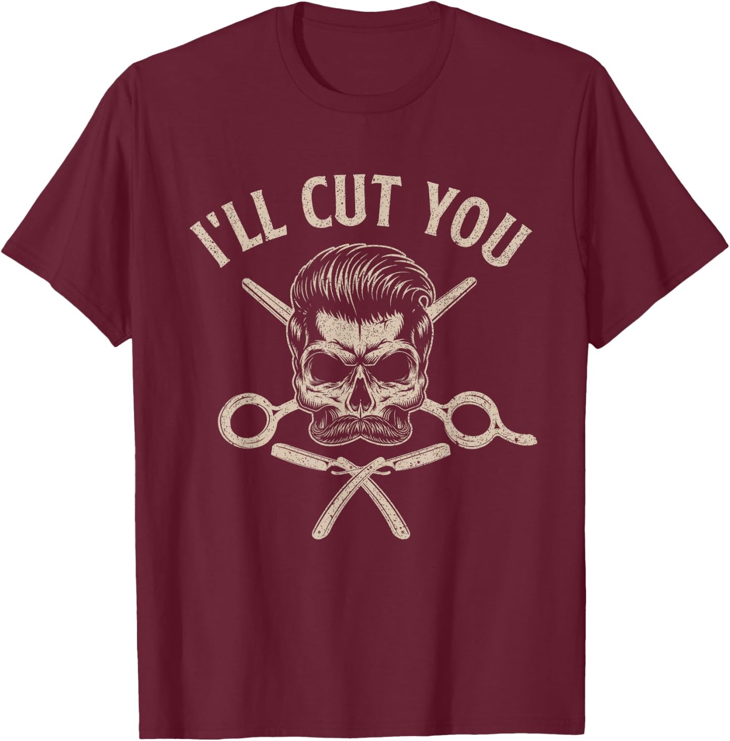 Best Barber Art Women Hairstyling Tools Barbershop T-Shirt - T-Shirt | Maroon