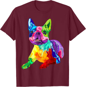 Dog Lover Gifts Boston Terrier Dog Colorful Boston Terrier Men Women Kids T-Shirt - T-Shirt | Maroon