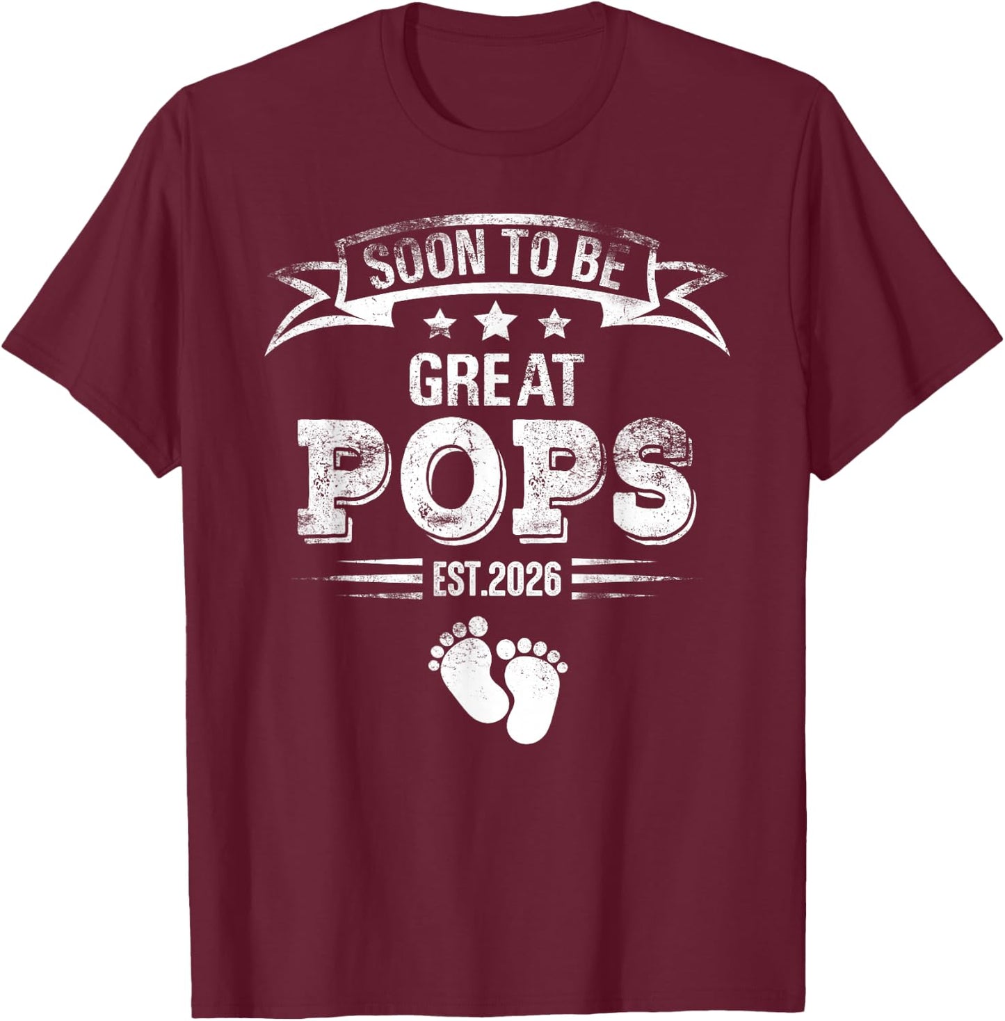Soon to be great Pops est. 2026 Expecting Father T-Shirt - T-Shirt | Maroon