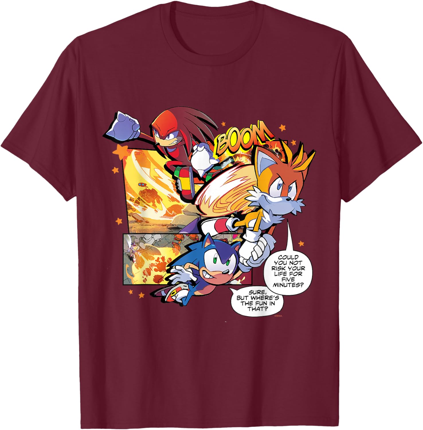 Sonic the Hedgehog Comic Legacy T-Shirt - T-Shirt | Maroon