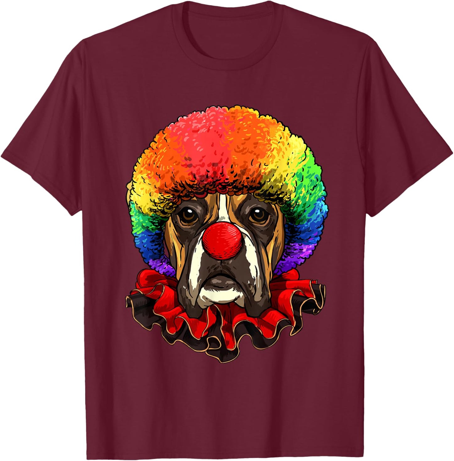 Boxer Clown Boxer Dog Circus T-Shirt - T-Shirt | Maroon