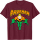 Kids DC Comics Aquaman Vintage Portrait Logo T-Shirt - T-Shirt | Maroon