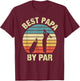 Vintage Best Papa By Par Father's Day Golfing T-Shirt - T-Shirt | Maroon