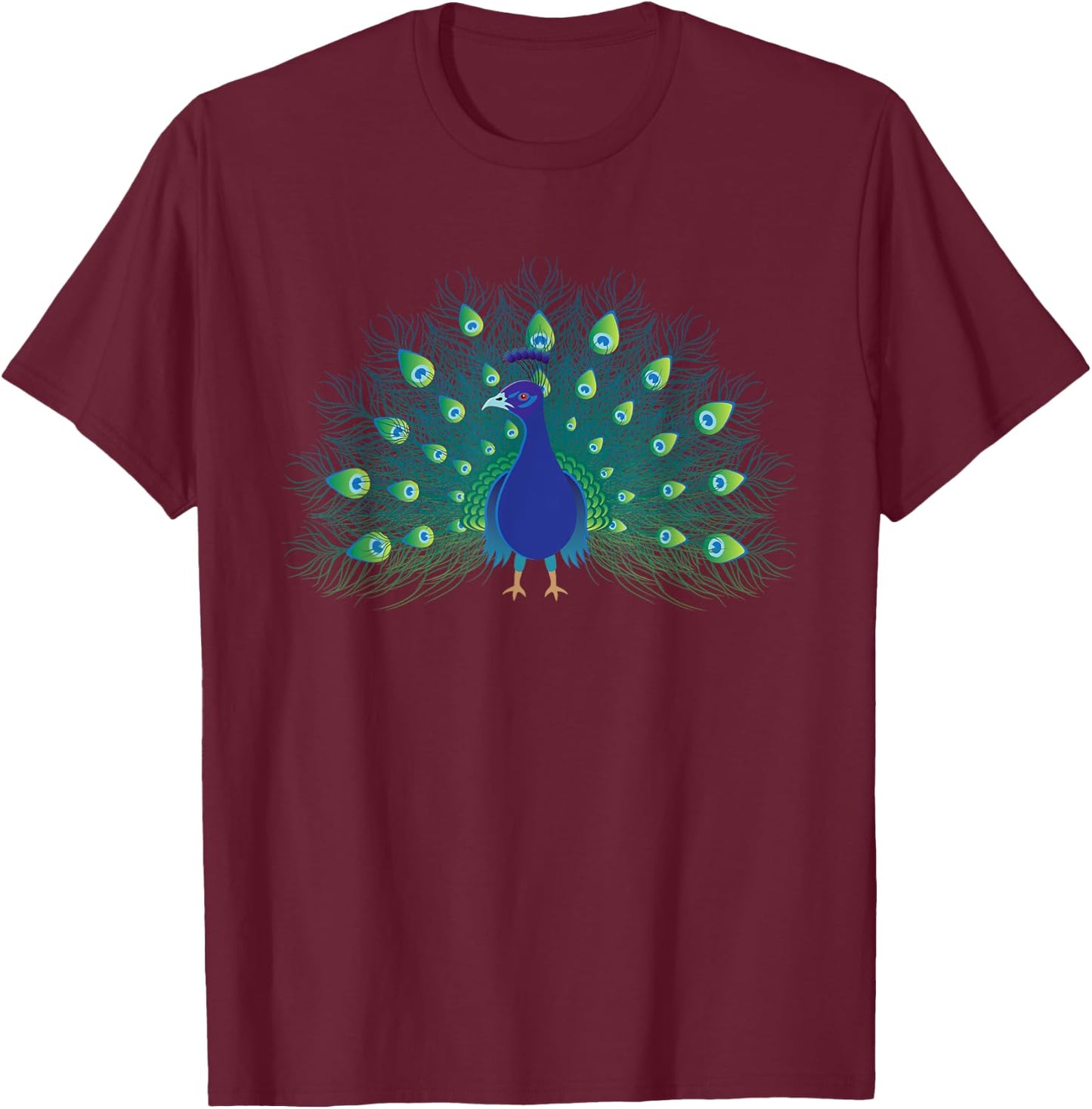 Blue Peacock - Zookeeper Ornithologist Animal Lover T-Shirt - T-Shirt | Maroon