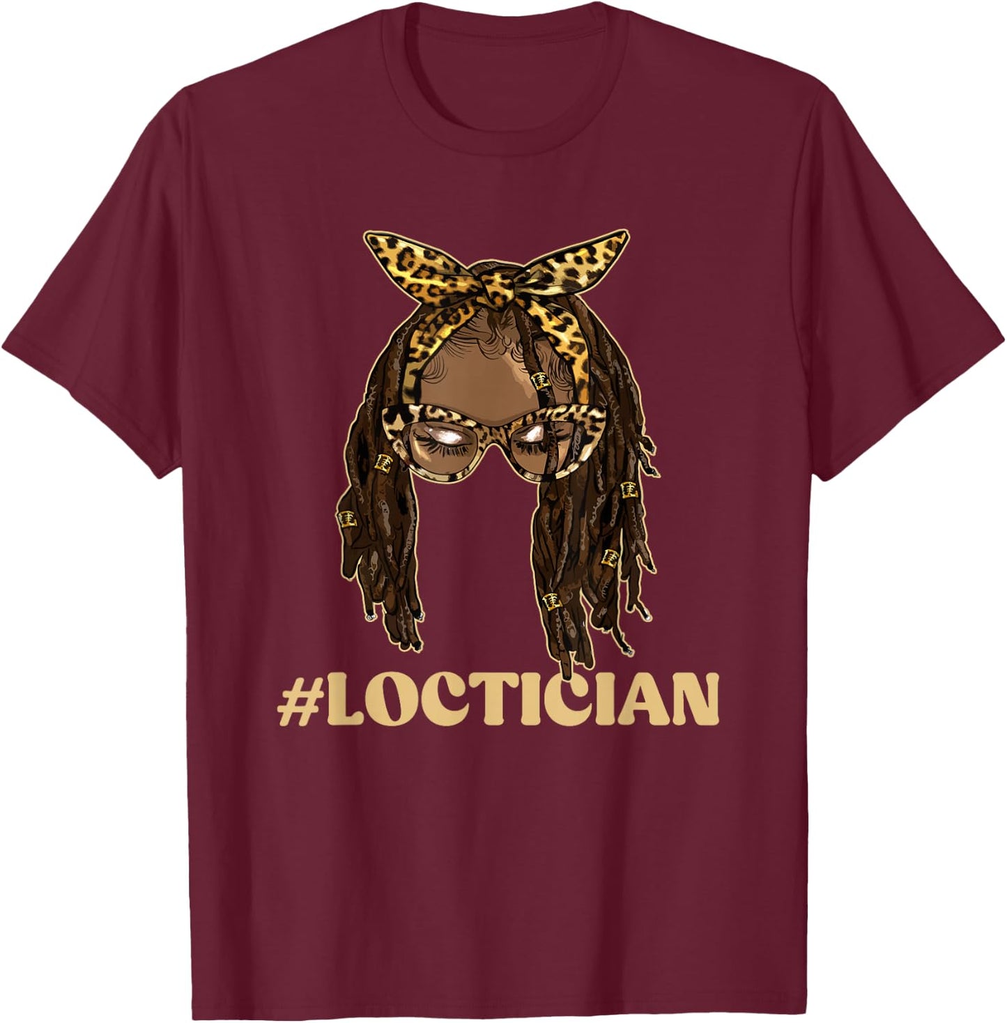 Loctician Hairdresser Dreadlock Hairstylist Beautician T-Shirt - T-Shirt | Maroon