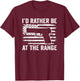 I'd Rather Be At The Gun Range - Pistol USA Flag Funny Gun Women Men T-Shirt - T-Shirt | Maroon