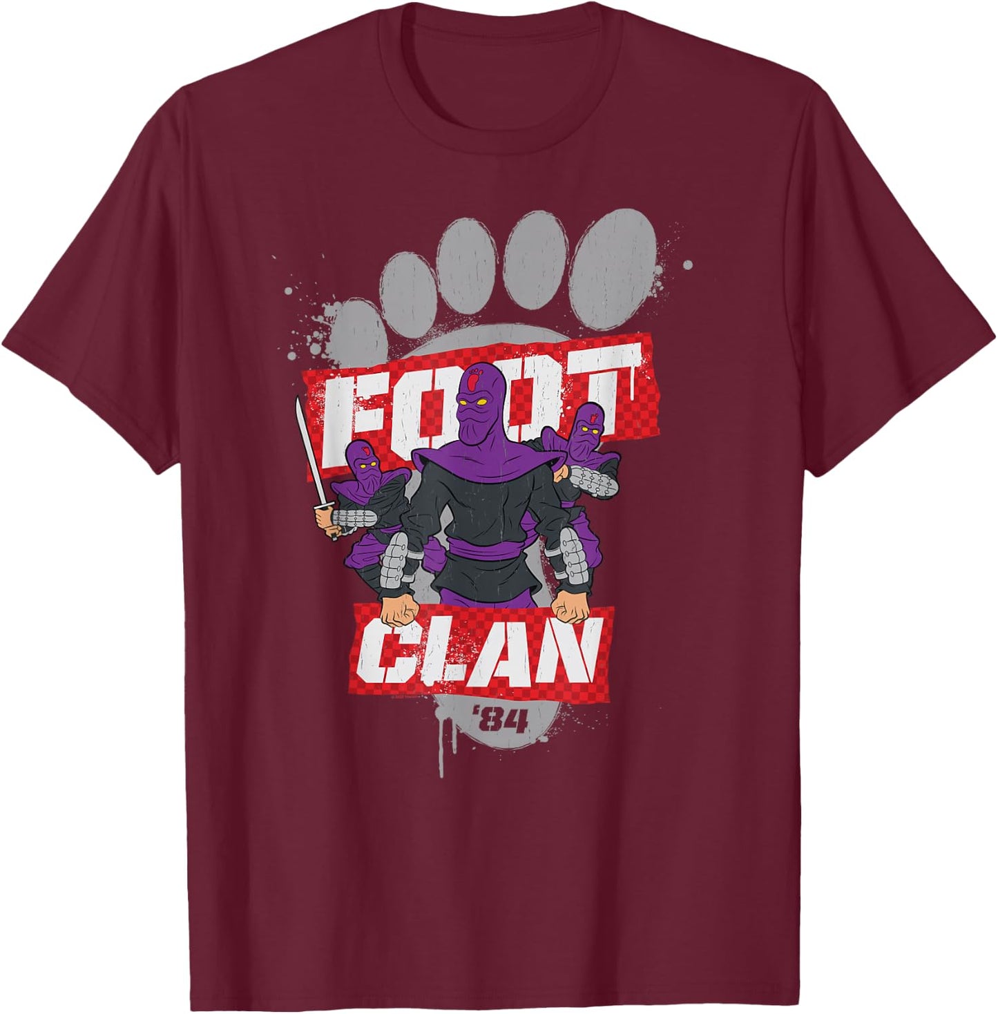 Teenage Mutant Ninja Turtles Foot Clan 84 T-Shirt - T-Shirt | Maroon