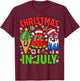 Christmas in July Ice Pops Watermelon Xmas Santa Hat Kids T-Shirt - T-Shirt | Maroon