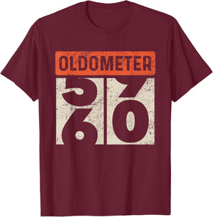 Car Mechanic Odometer Old Meter High Mileage Turning 60 Joke T-Shirt - T-Shirt | Maroon