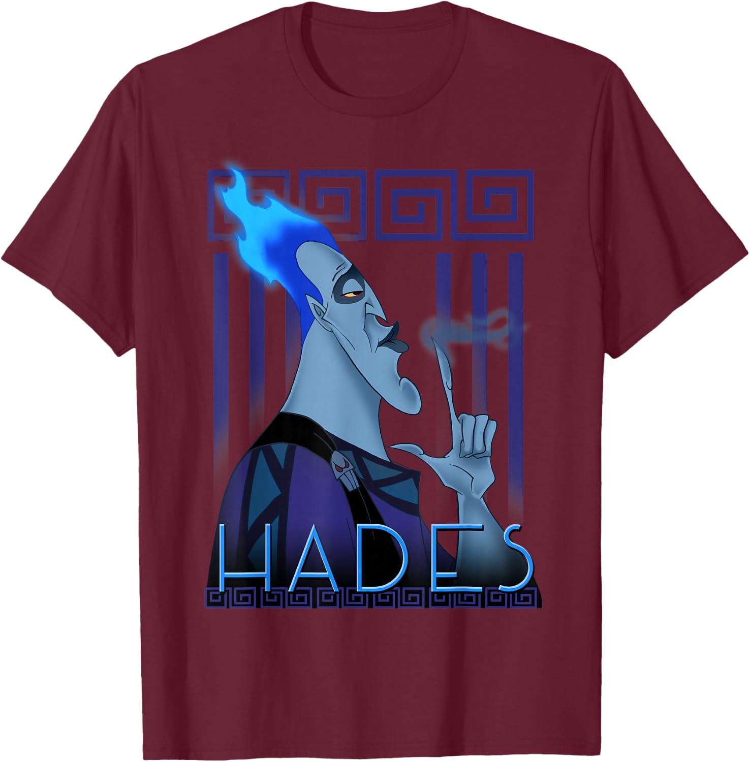Disney Hercules Hades Geometric Portrait Graphic Small T-Shirt - T-Shirt | Maroon