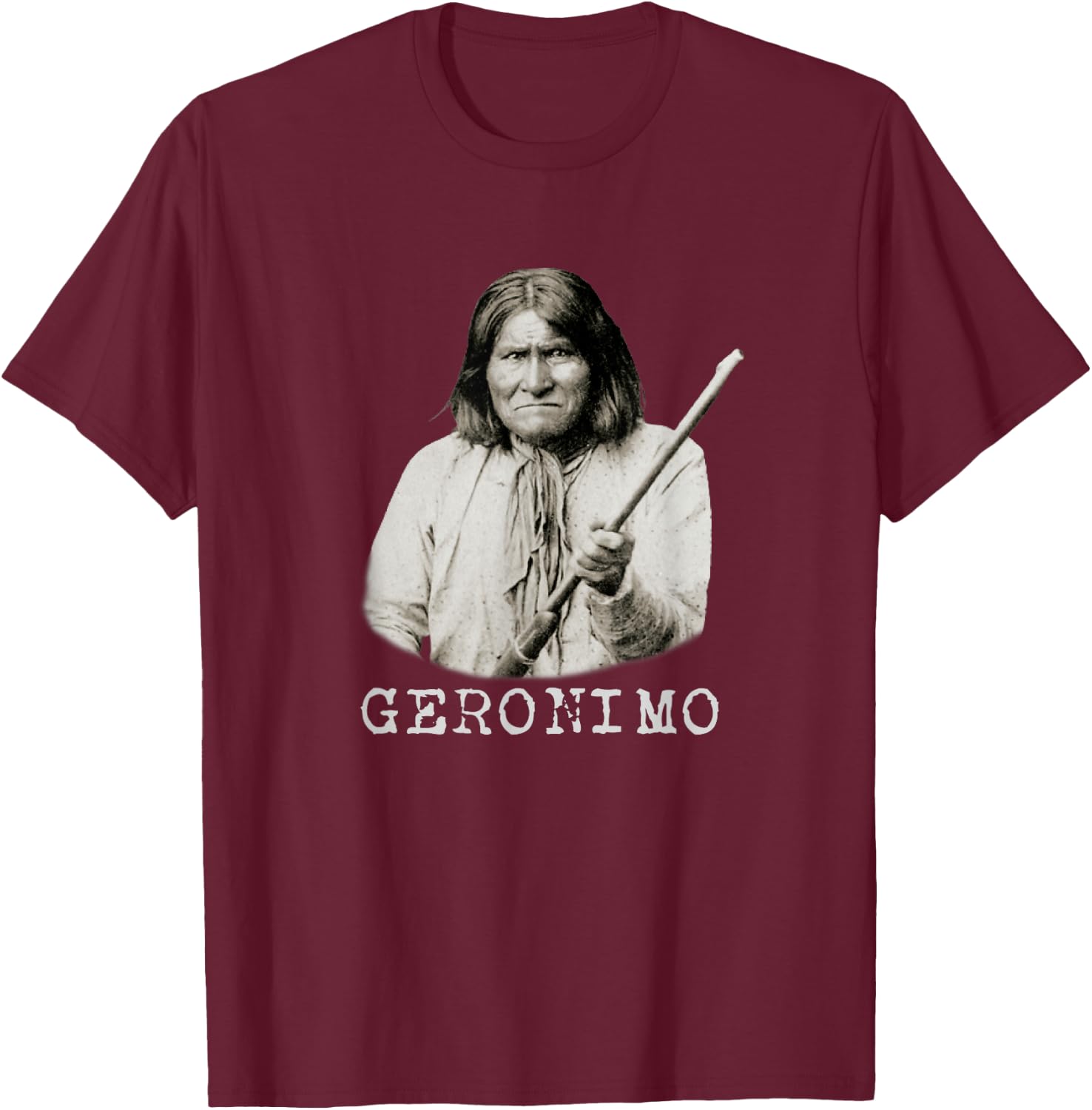 Apache Goyahkla Geronimo T-Shirt - T-Shirt | Maroon