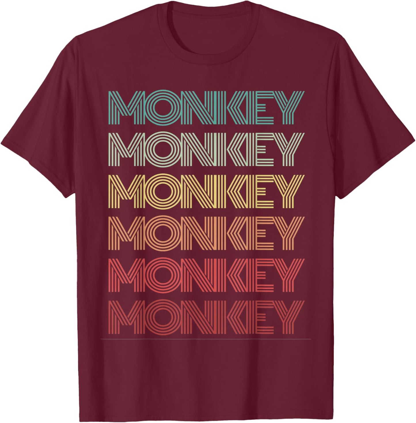 Funny Word MONKEY Retro Humor Halloween Flying Cute Witches T-Shirt - T-Shirt | Maroon