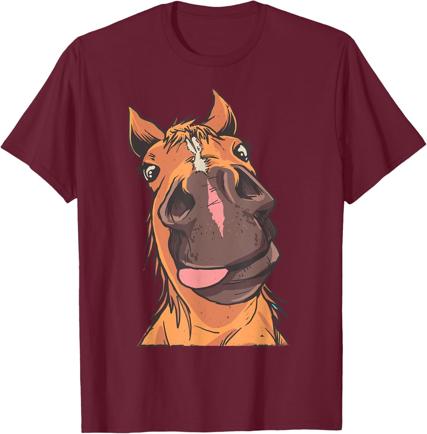 Horse Gifts Funny Horse Riding - -Adult, Black, Short Sleeve, Classic Fit, Small T-Shirt - T-Shirt | Maroon