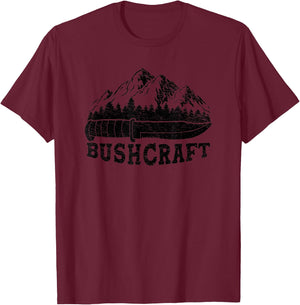 Bushcraft Knife Survival Outdoor Nature Forest Wilderness T-Shirt - T-Shirt | Maroon